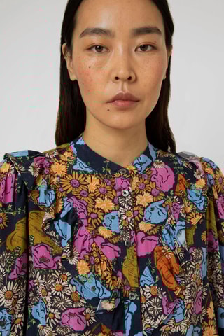 Blouse Lyane - Marineblauw en Roze