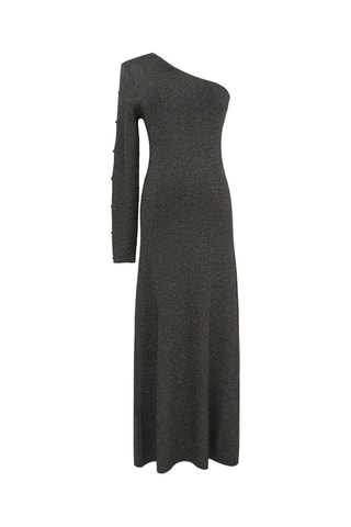 Asymmetrische Jurk Adnise - Zwart en Zilverkleurig