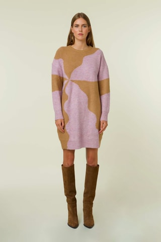 Trui-jurk Adele - Camel en Paars