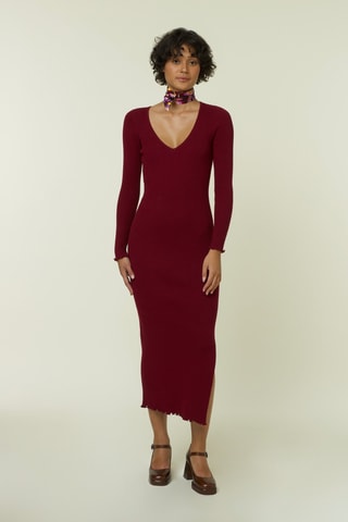 Nauwaansluitende Jurk Brigitte - Bordeauxrood