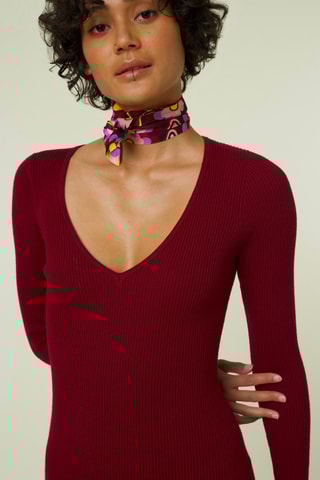 Nauwaansluitende Jurk Brigitte - Bordeauxrood