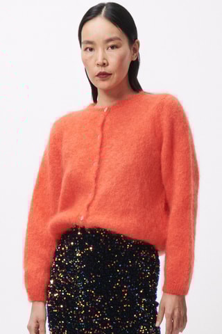 Mohair en Wollen Vest Calixta - Oranje