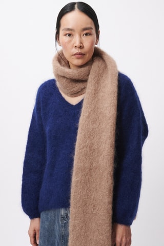 Mohair en Wollen Sjaal - Taupe