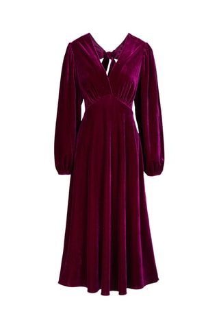 Velours Midi-jurk Galane - Bordeauxrood