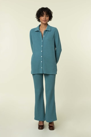 Wijde Broek Hoge Taille Perle - Pauwblauw