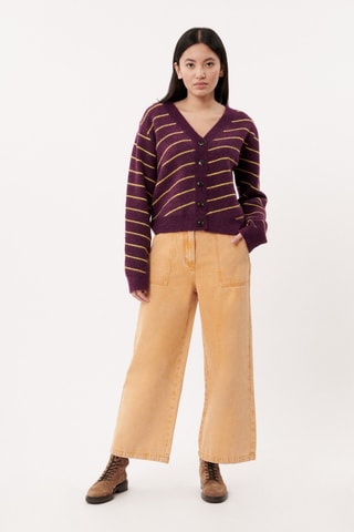 Wijde 7/8 Jeans Hoge Taille Prunella - Geel