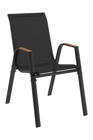 Conjunto de comedor Timbia 10 plazas negro y vidrio templado efecto madera