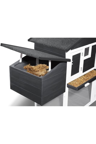 Gallinero de madera de pino - Gris y blanco