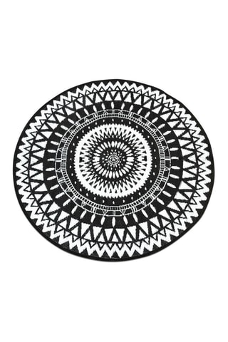 Alfombra de exterior Maori - Negro y blanco