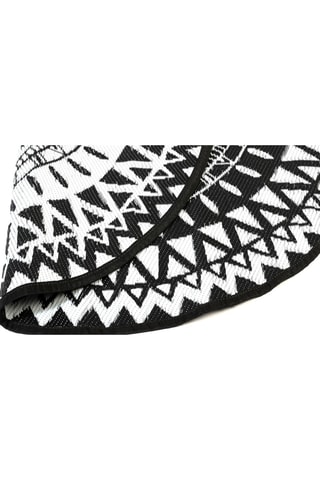 Alfombra de exterior Maori - Negro y blanco