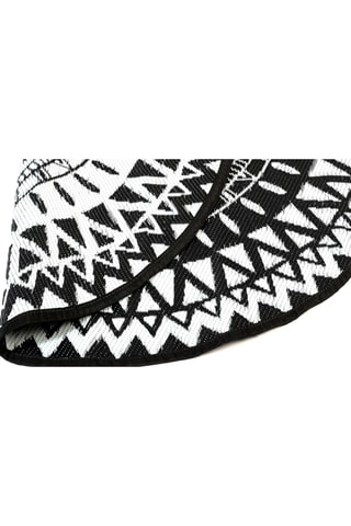 Alfombra de exterior redonda Maori - Negro