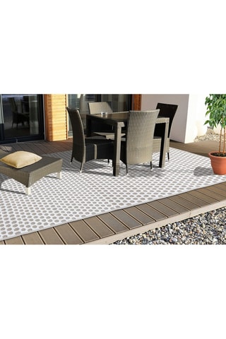 Alfombra de exterior Pois - Topo y blanco