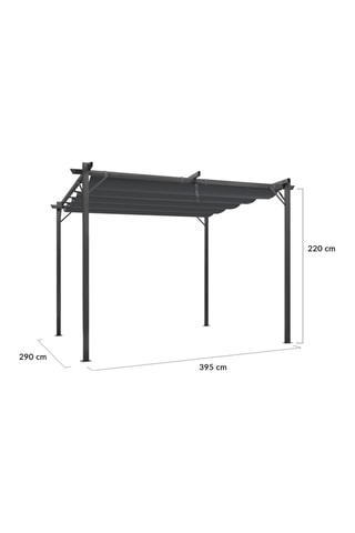 Pérgola Marina de acero con techo retráctil gris 3 x 4 m 