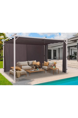 Cortina y triángulo para pérgola - 390 x 215 cm