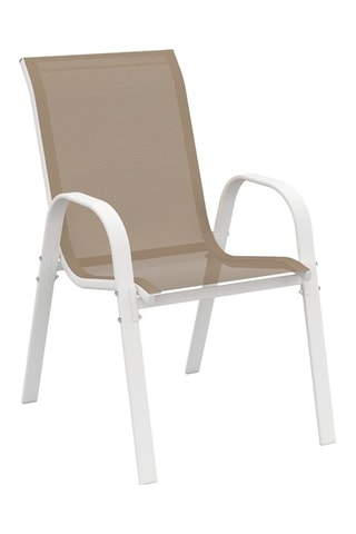 Conjunto de comedor Formentera de 10 plazas de acero beige y vidrio templado