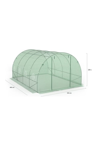 Invernadero de jardín túnel 12m² verde con lona reforzada 130 gr/m² - Horticultura
