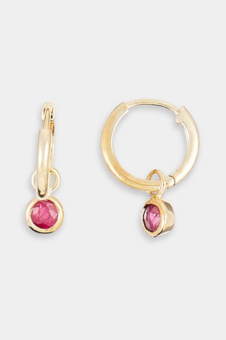 Creolen Asli  Geelgoud en Robijnen