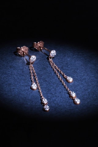 Oorbellen Diamond Falls- Roségoud en Diamanten