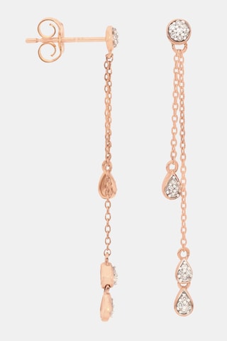 Oorbellen Diamond Falls- Roségoud en Diamanten