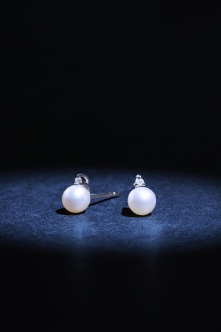 Oorbellen Perles Trio Brillant - Witgoud en Diamanten