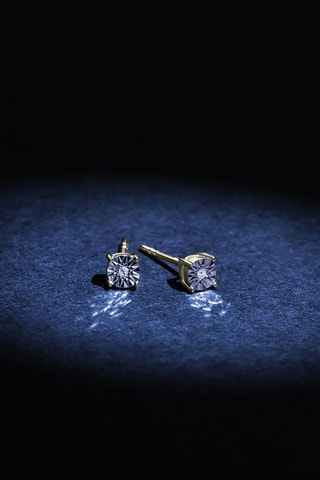 Oorbellen Grande Illusion - Geelgoud en Diamanten