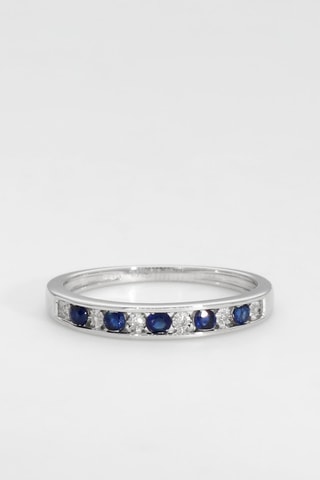 Ring Alternance - Witgoud, Diamanten en Saffieren