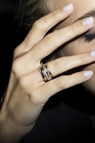 Ring Méli-mélo Scintillant - Geelgoud en Diamanten