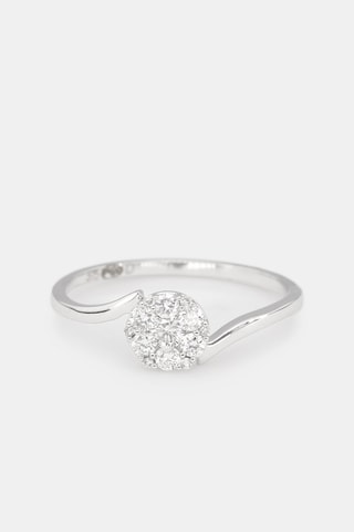 Ring Solitaire Dot  - Witgoud en Diamanten