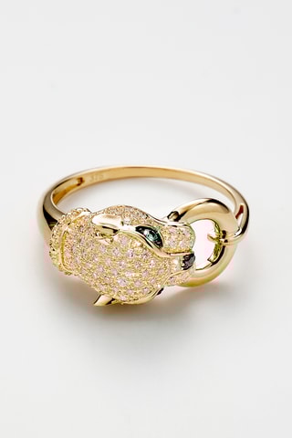 Ring  Geelgoud, Diamanten en Smaragden