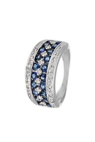 Ring Chemin de Saphirs Witgoud, Diamanten en Saffieren