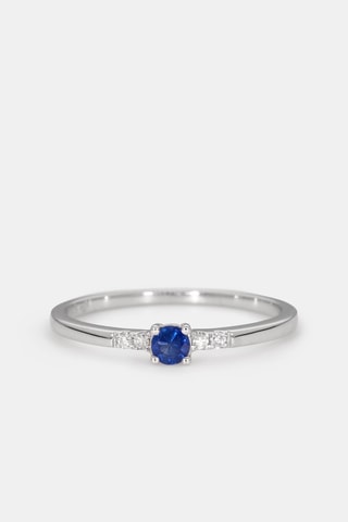 Ring Niylah - Witgoud, Diamanten en Saffier