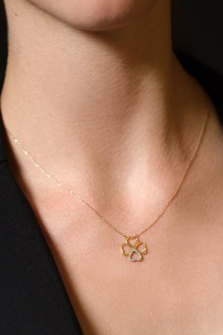 Ketting Roselani - Geelgoud en Diamanten