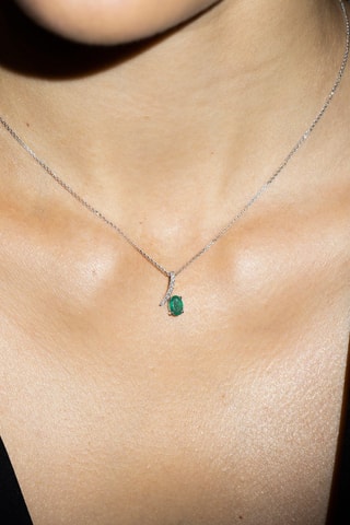 Hanger Belle Emeraude - Witgoud, Diamanten en Smaragden