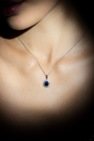 Hanger Soleil Bleu - Witgoud, Topaas en Saffier