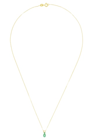 Hanger Puce Emeraude - Geelgoud en Smaragd