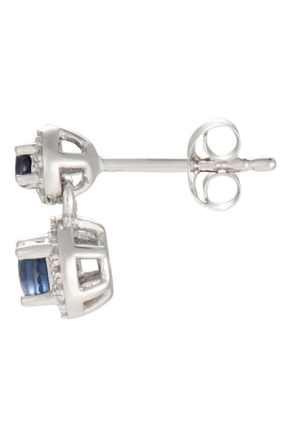 Oorbellen Inanna - Witgoud, Diamanten en Saffieren