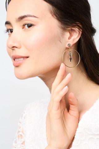 Boucles d'oreilles - Doré et noir