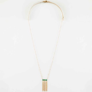Collier - Acier inoxydable doré & malachite verte 