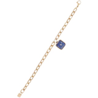 Bracelet - Acier inoxydable doré & lapis-lazuli bleu foncé