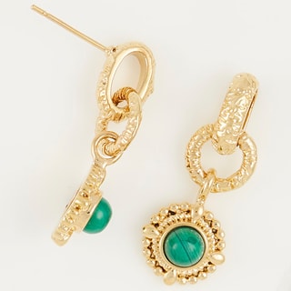 Boucles d'oreilles - Acier inoxydable doré & malachite verte