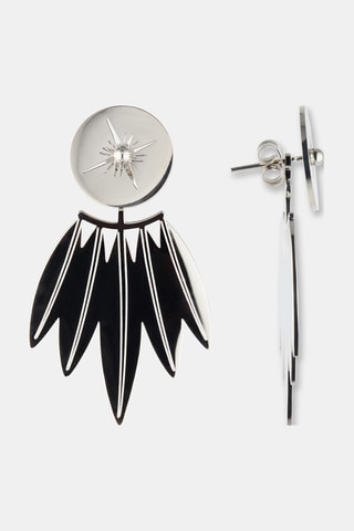 Boucles d’oreilles - Argenté et noir