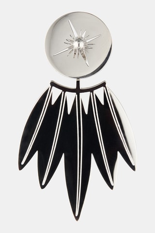 Boucles d’oreilles - Argenté et noir