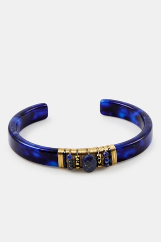 Jonc - Bleu marine et cristaux