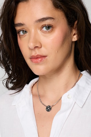 Collier - Argenté et blanc