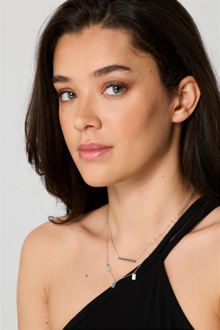 Collier multi-rangs - Argenté