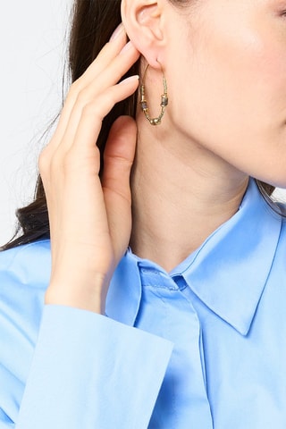 Boucles d'oreilles Doré et vert