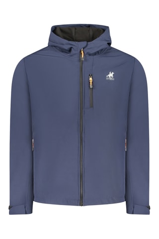 Casaco com capuz Softshell - Azul-marinho e branco