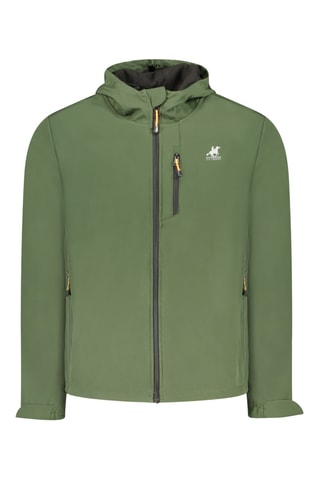 Casaco com capuz Softshell - Verde-azeitona e branco