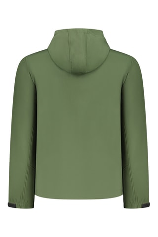 Casaco com capuz Softshell - Verde-azeitona e branco