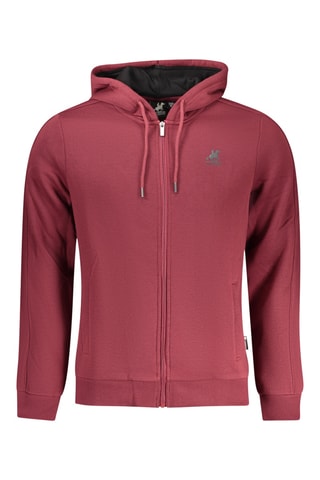 Sweat com capuz - Bordô e cinzento